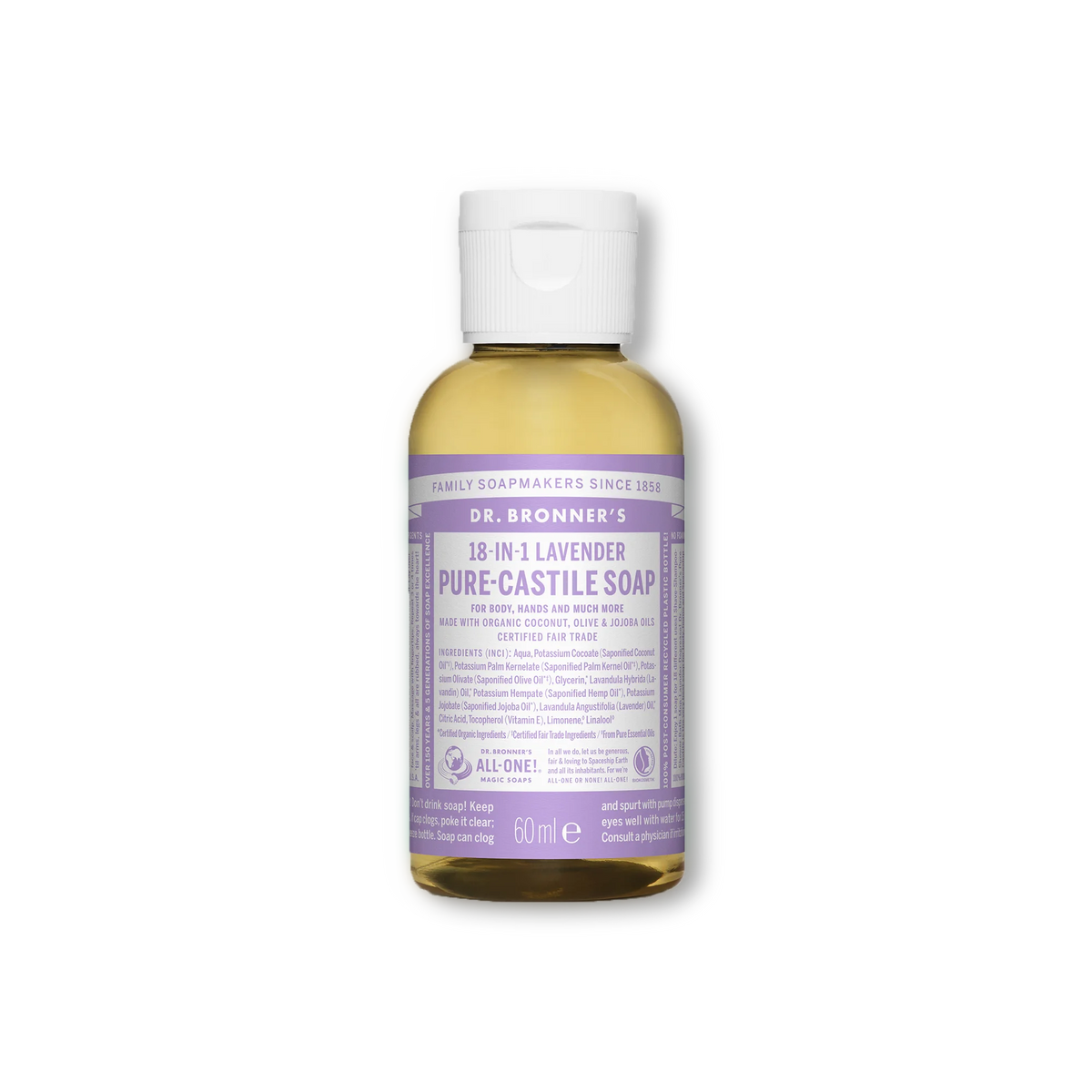 Pure Castile Liquid Soap - 60ml Dr Bronner&