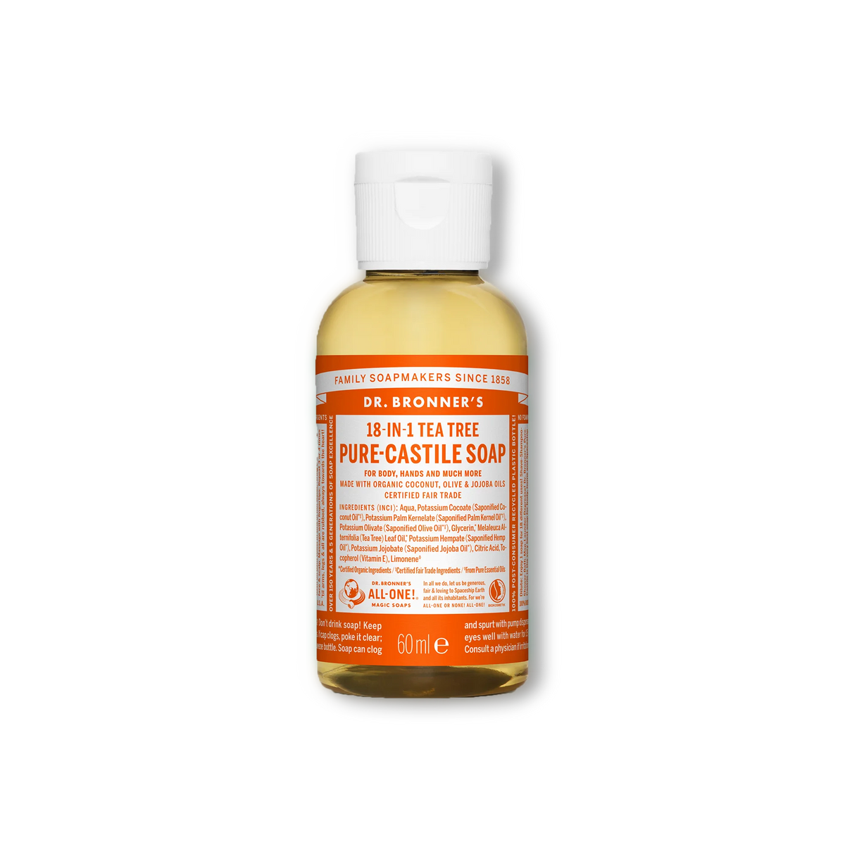 Pure Castile Liquid Soap - 60ml Dr Bronner&