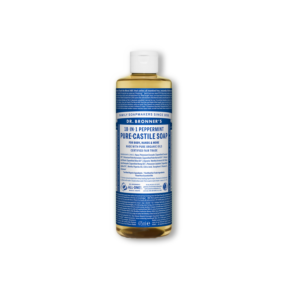 Pure Castile Liquid Soap - 475ml Dr Bronner&