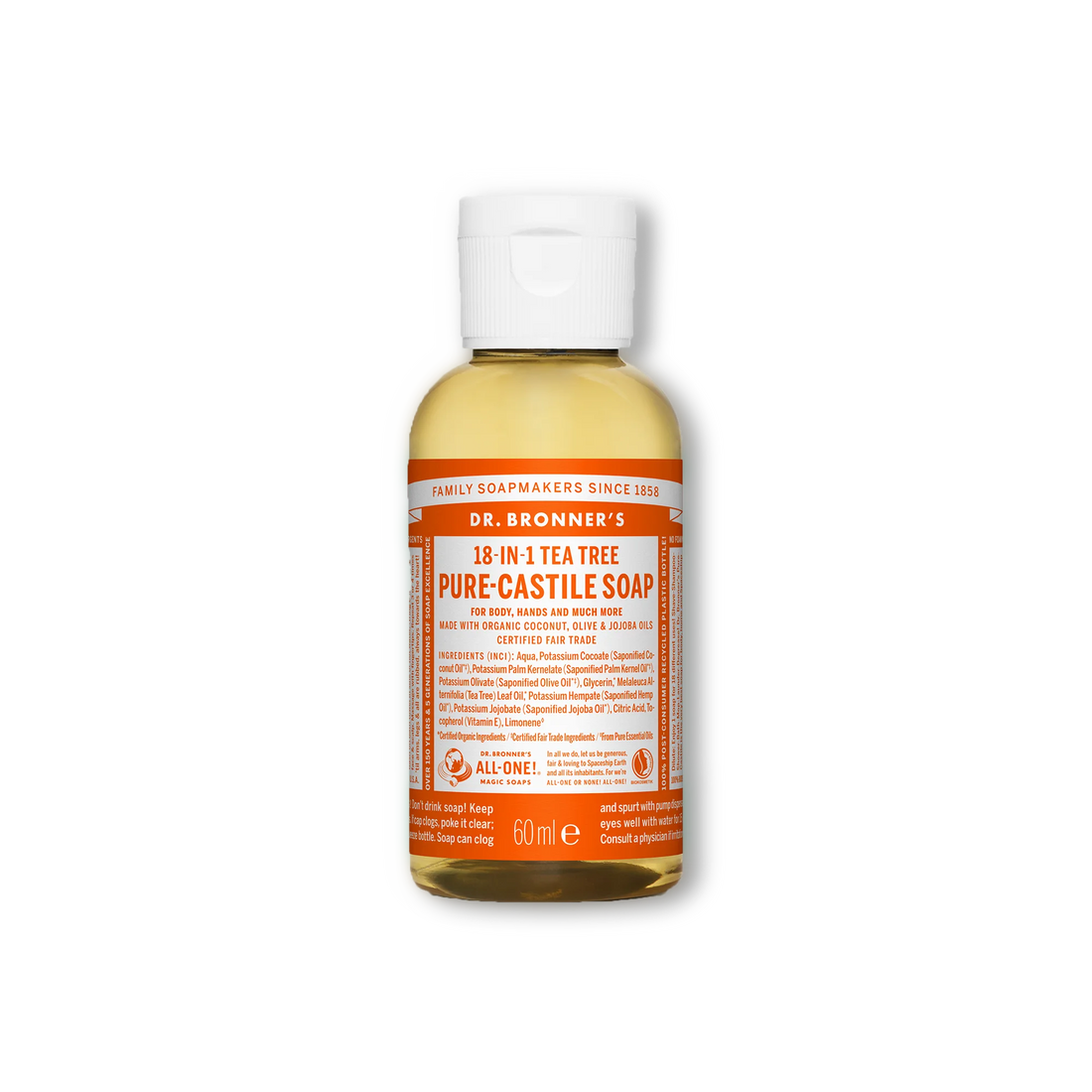 Pure Castile Liquid Soap - 60ml Dr Bronner&