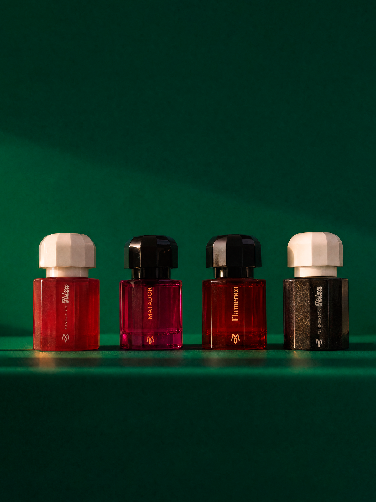 Perfumes Monegal de 15ml: Lovereaction, All Night Long, Matador y Flamenco